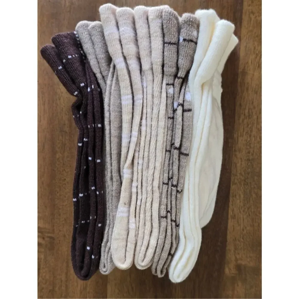 Joyspun Women's Essentials Crew Dress Socks, 6-Pack, Fits Shoe Sizes 4-10 Brown